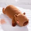 60cm-100cm Cartoon Giant Strip Capybara Plush Doll Pillow Lying Brown Orange Wings Creative Capybara Plush Toy Home Decor