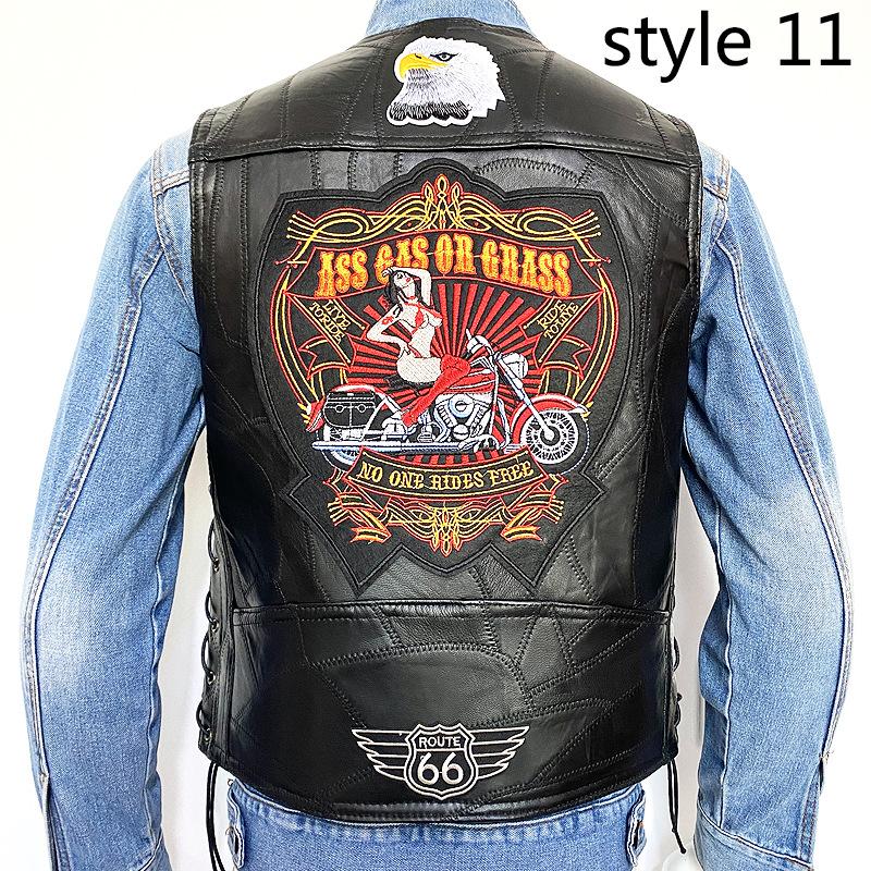 Модный мужской джинсовый жилет с вышивкой большого размера и без рукавов — фото 4