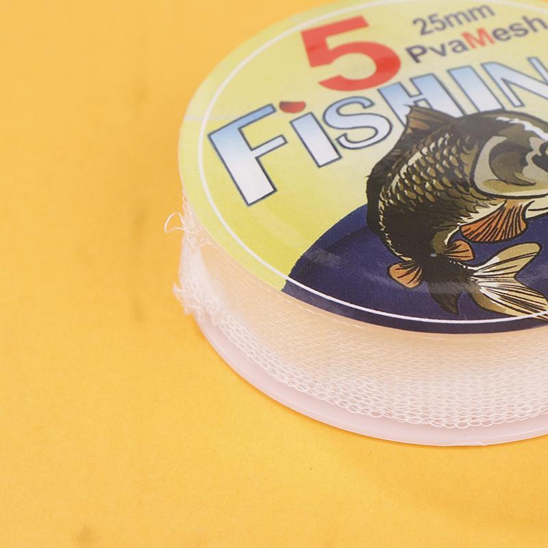 5M Pva Diameter 25/37/44Mm Bait Wrap Bag Water Dissolving Mesh Fishing Water Soluble Mesh Carp Coarse Fishing Lure Bag