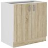 SARA Low Cabinet - 2 Doors - Sonoma Oak Finish - W80xD48xH82 Cm - Worktop Not Included