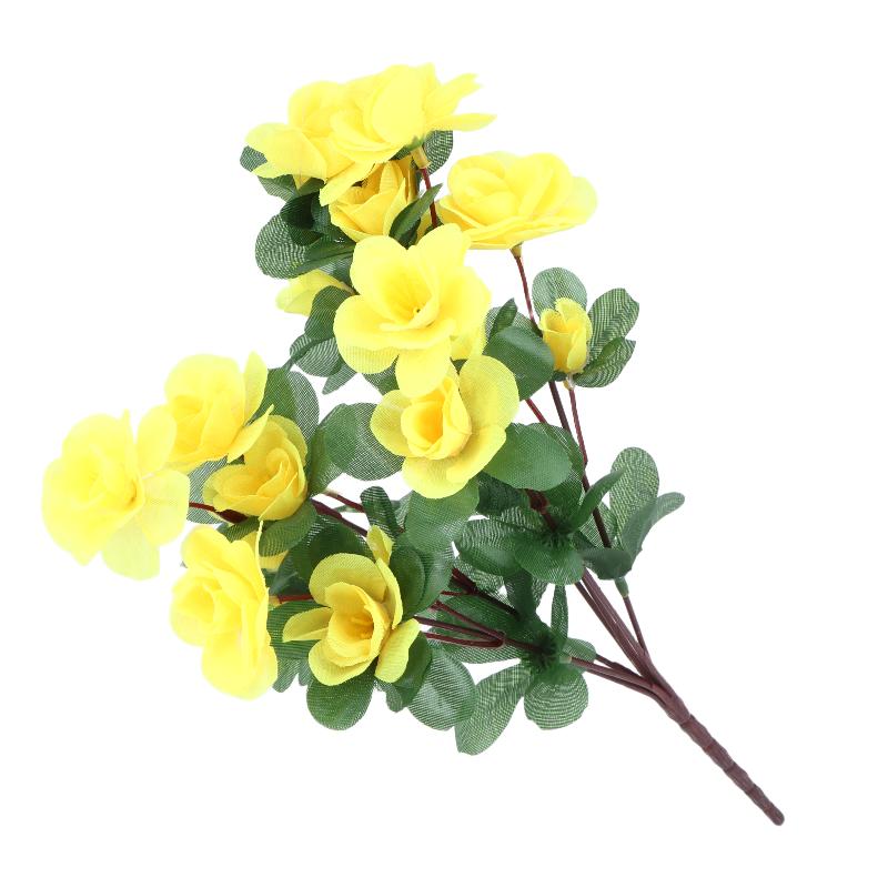 

Artificial Azalea Flowers Bouquet Fake Rhododendron Outdoor Garden Yard Bouquet Ornament For Home Wedding Party Decoration жёлтый