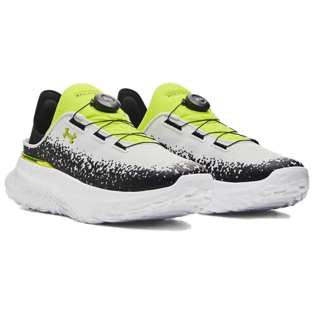 Under Armour Unisex White Black High Vis Yellow SlipSpeed Mega Training Shoes 3028539-107