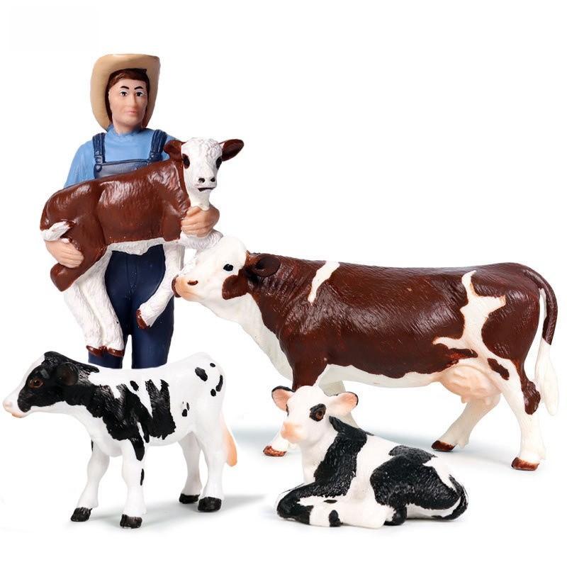 Realistic Farm And Ranch Plastic Figurine Set Detailed Farmer Models