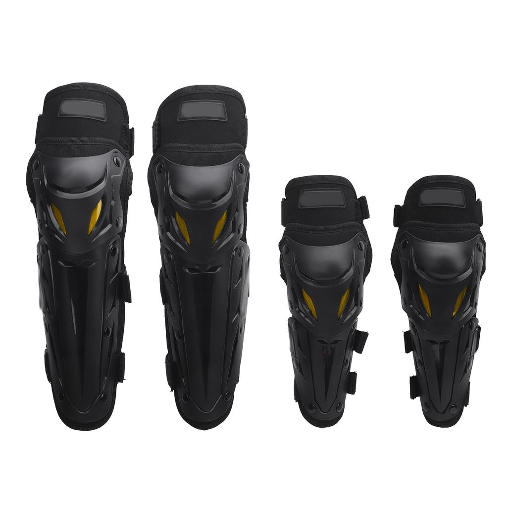 Motorcycle Knee Shin Guard Pads with Elbow Guard Adjustable Elastic Strap Motocross Knee Protection Armor for Dirtbike