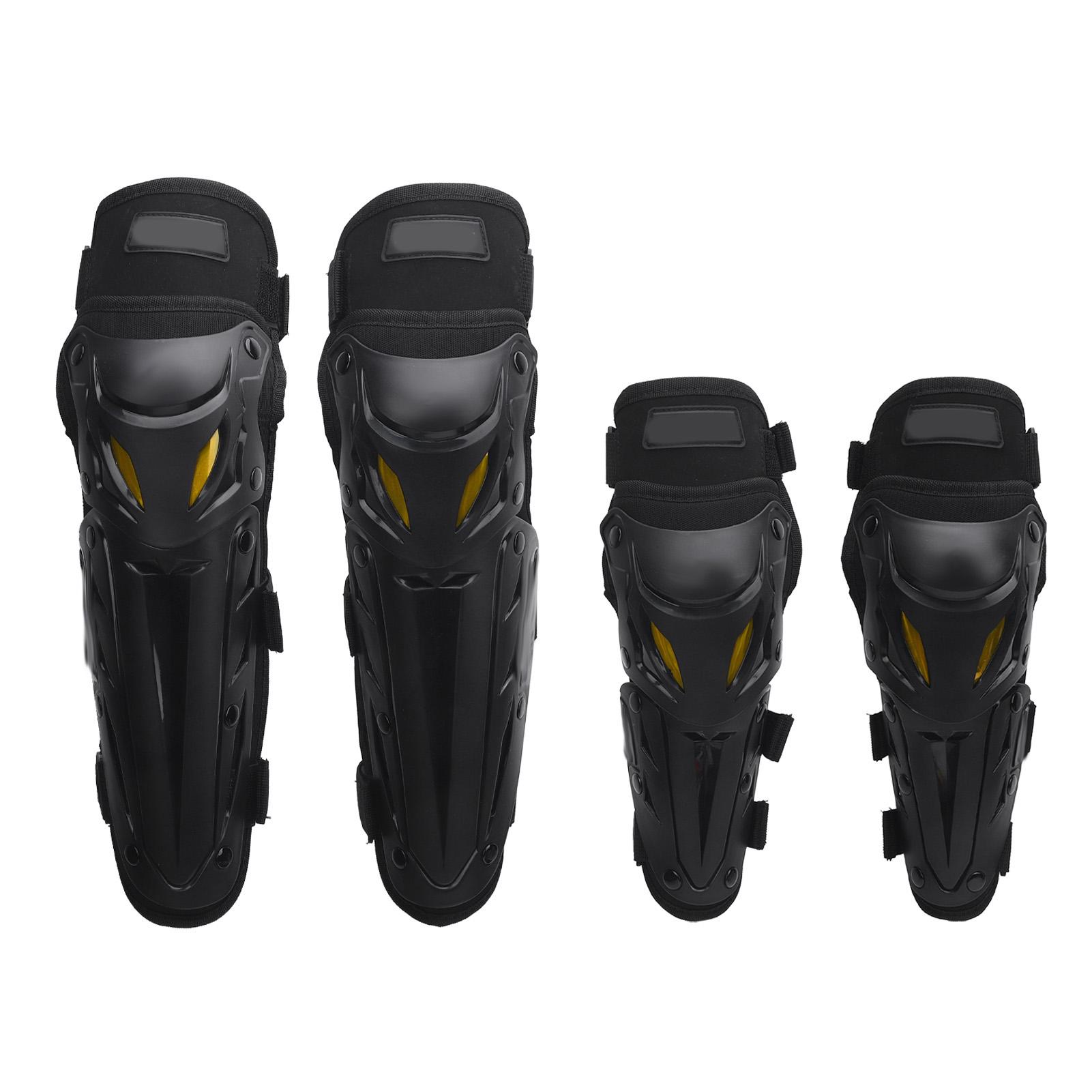 

Motorcycle Knee Shin Guard Pads with Elbow Guard Adjustable Elastic Strap Motocross Knee Protection Armor for Dirtbike чёрный