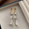 French Drop-shaped Pearl Earrings Temperament Minimalist Retro Elegant Earrings