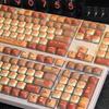 Cute MOG Bread Keycap 125 Keys PBT+PC Hamburger Fries Ice Cream Fast Food Theme Keycaps Orange Red Round Mantou Keyboard Caps