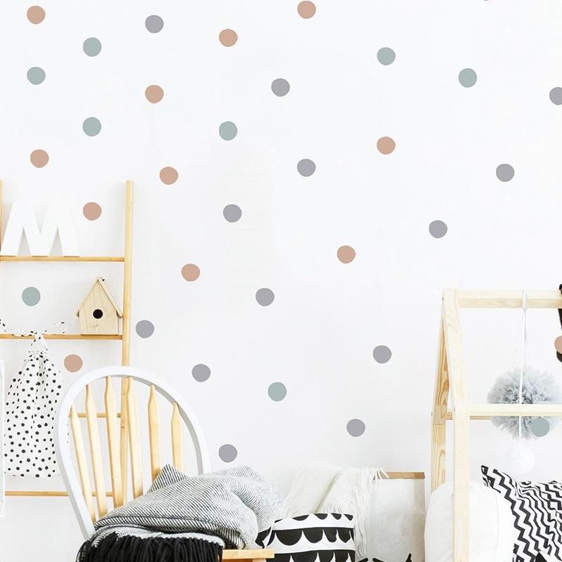 1 Piece Polka Dot Self-Adhesive Sticker Morandi Color Wall Background Beautifying Stickers For Bedroom Living Room Decoration