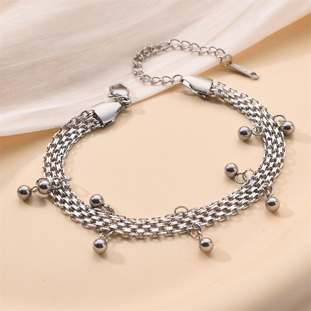 Korean Titanium Steel Four-Leaf Clover Bracelet - Women's Fashion, Versatile & Non-Fading Jewelry