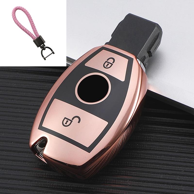 For Mercedes Benz CLA GLC GLA GLK W203 W210 W211 W204 W176 A B C R Class AMG Key Case Cover Holder Fob Casing Bag