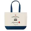 Tote Bag - PLANETEE - Bazar D'un Bébé D'amour - Blue Background - Cotton - 40 X 45 Cm