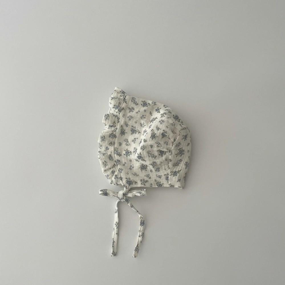 Floral Printed Sunshade Cap Breathable Princess Hat New Ear Protection Hat  Newborn