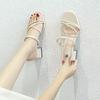 Sandals Girl 2025 New Thick Heel High Heel Two Wear Square Heel Middle Heel Strap Summer Fairy Style Skirt Shoes