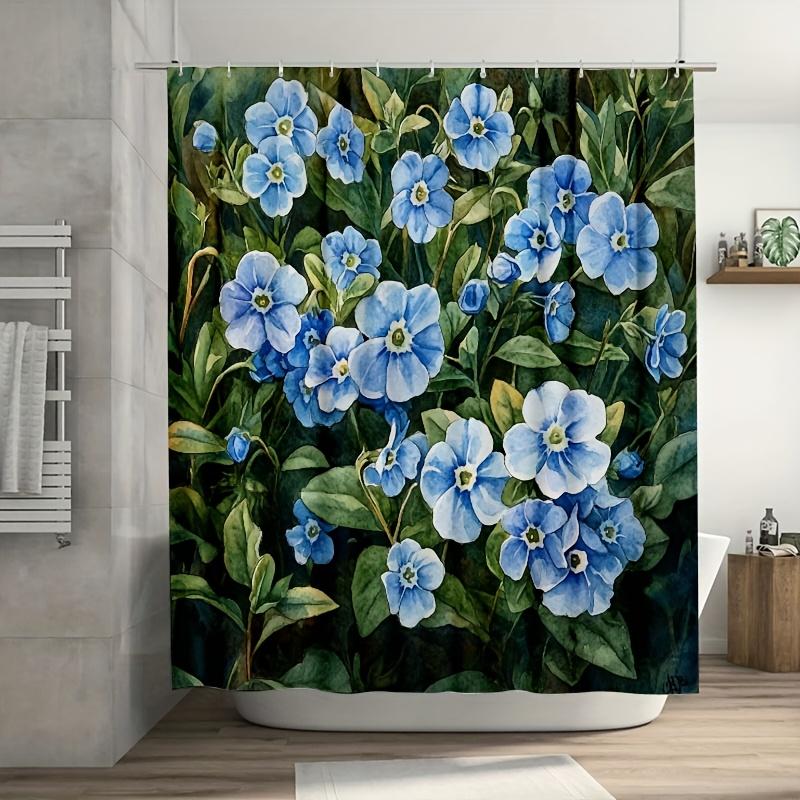 

Watercolor Forget-me-nots Shower Curtain - 71x71 Inch Polyester, 12 Hooks, Hand Wash, Ideal for Bathroom & Summer Home Decor W90XH180cm