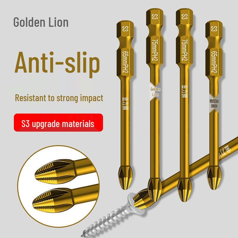 S3 Impact-Resistant Titanium Magnetic Phillips Bit for High Torque Electric Drills & Screwdrivers