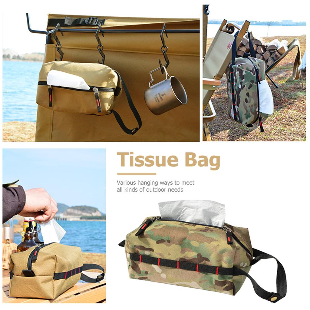 Outdoor Napkin Storage Bag Multipurpose Toilet Paper Holder Oxford Cloth Tissue Dispenser Bag Waterproof Camping Accessories