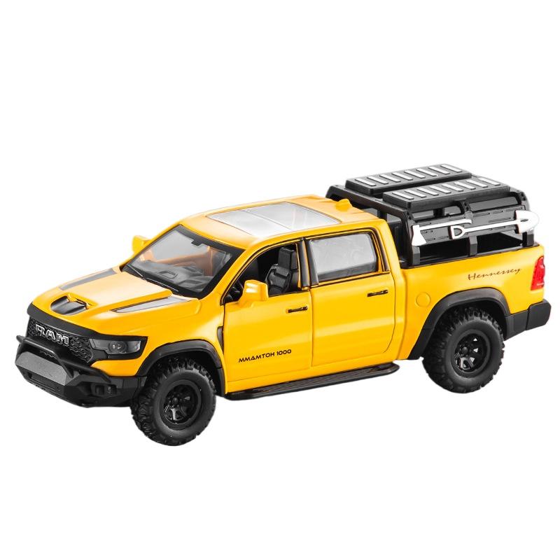 1/32 Dodge RAM 1000 TRX Mammoth Picku Alloy Car Model Sound and Light Pull Back Children's Toy Collectibles Birthday Gift