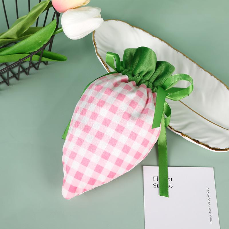 Easter Carrot Rabbit Bags Cute Bunny Gift Packing Velvet For Valentine Chocolate Candy Wedding Party Jewelry Organizer