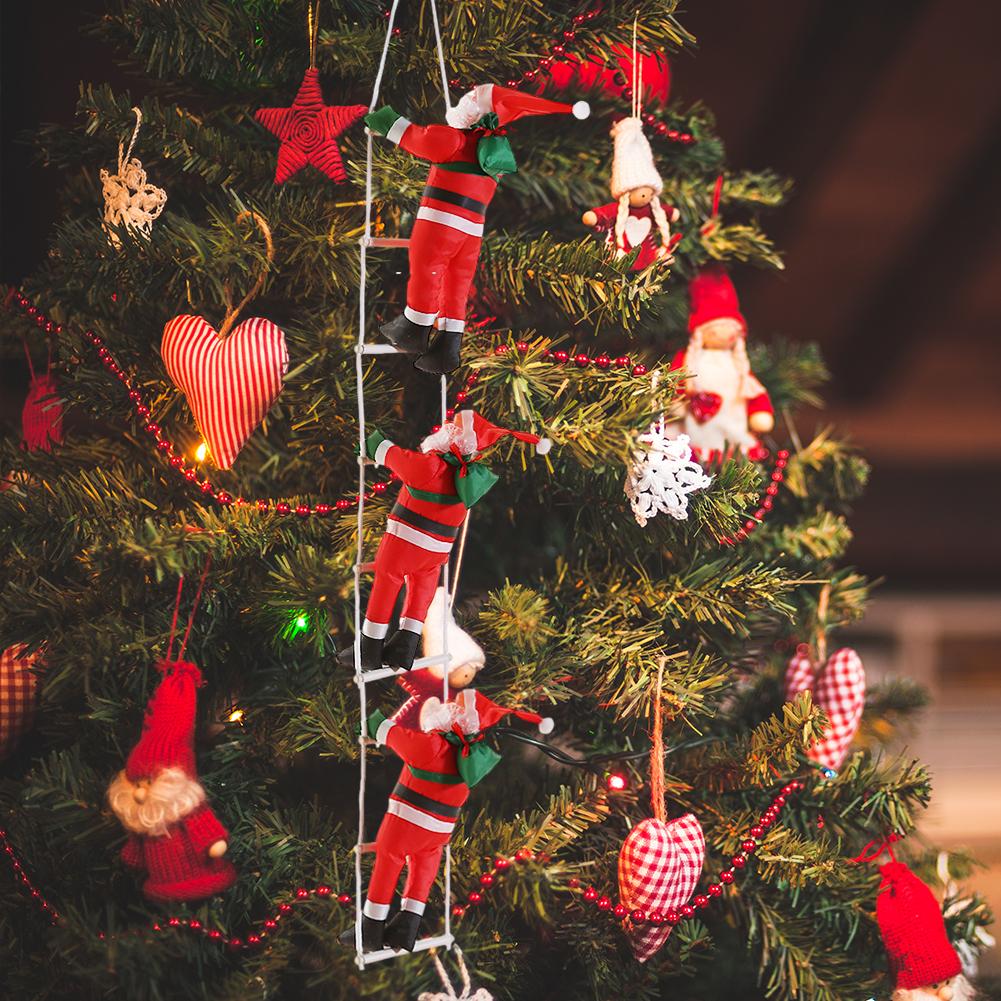 Christmas Pendant On Rope Ladder Climbing Santa Claus Pendant Cute Creative Christmas Party Favor