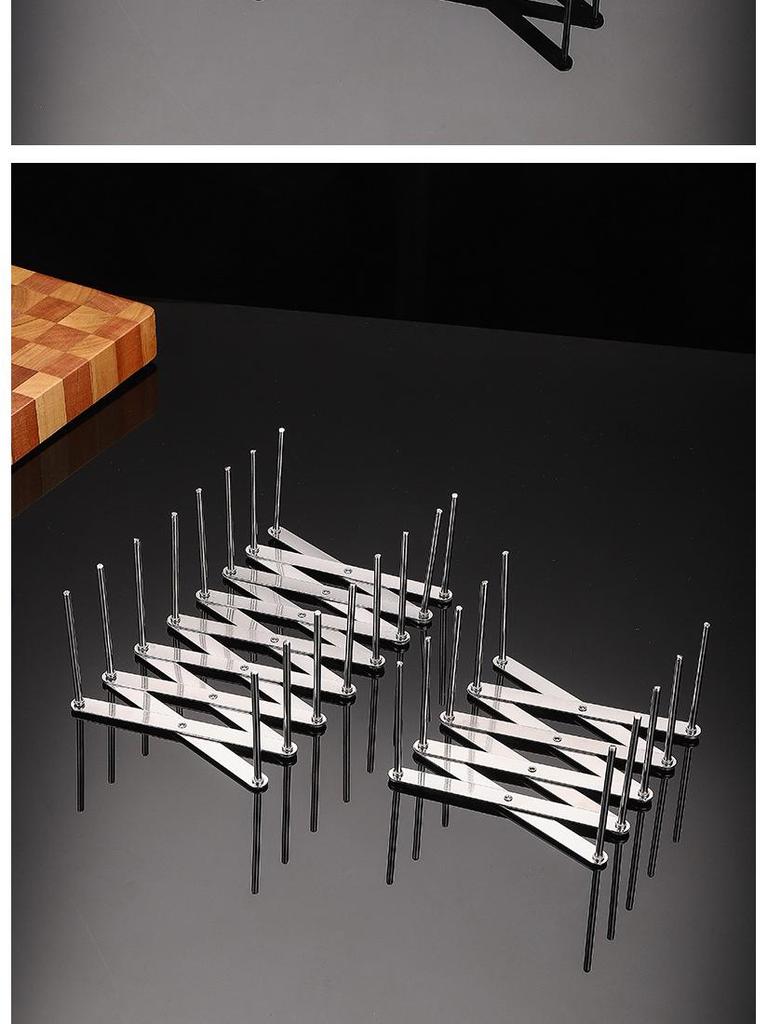 Adjustable Stainless Steel Kitchen Pot Lid & Dish Storage Rack