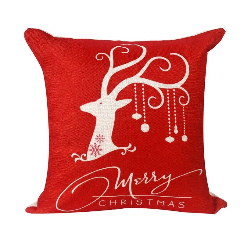 

Cotton Xmas 18 Pillow Case Linen Cushion Cover Merry Christmas Decoration Home Style3-K