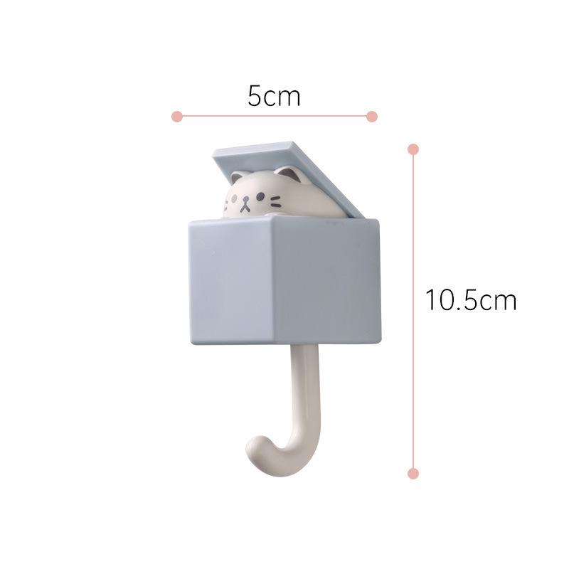 Cute Animal Adhesive Wall Hooks - Traceless, Strong, Nail-Free for Keys, Coats, Hats