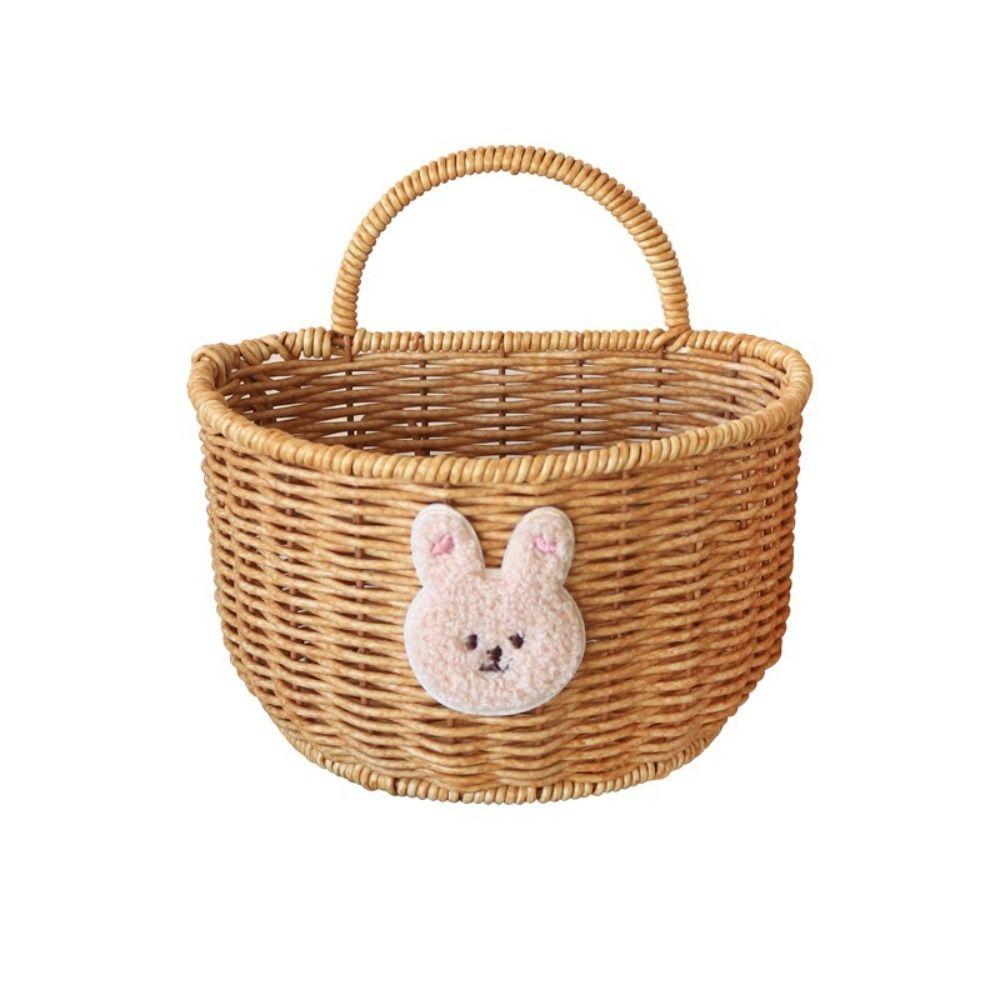 Úložný koš na cibuli, zázvor a česnek, imitace ratanu, ručně pletený ratanový koš do kuchyně