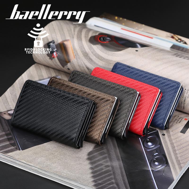 Baellerry European and American Style Men's Vintage Fashion Card Bag Rfid Blocking Card Holder Multifunctional Short Wallet