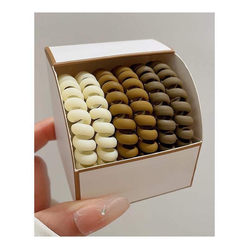 6-Pack Frosted Elastic Hair Rings - Durable, Simple Ponytail Bands for Women