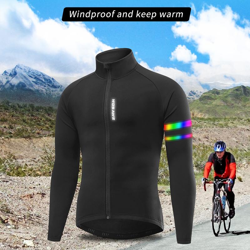 Cycling Sets WOSAWE Mens Winter Thermal Jacket Pants Gel Padded