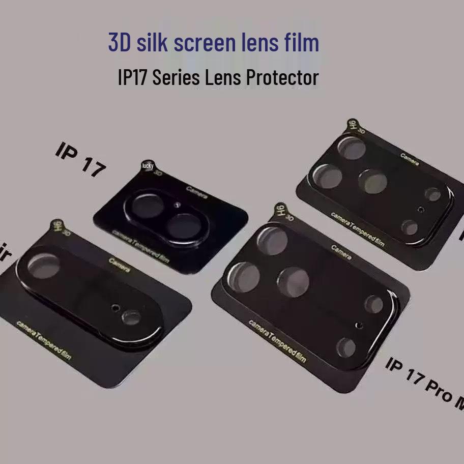 Apple 17 Pro Max 3D Silk Screen Full Coverage Transparent Camera Lens Protector