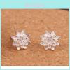 Elegant Women's Silver Plated Lotus Flower Ear Stud Earrings Jewelry For All Occasions