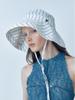 Poejidam Linen Wide Bucket Hat In Stripe Blue
