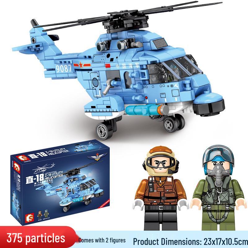 Senbao 202038 Helicopter Military Model Building Blocks Toy