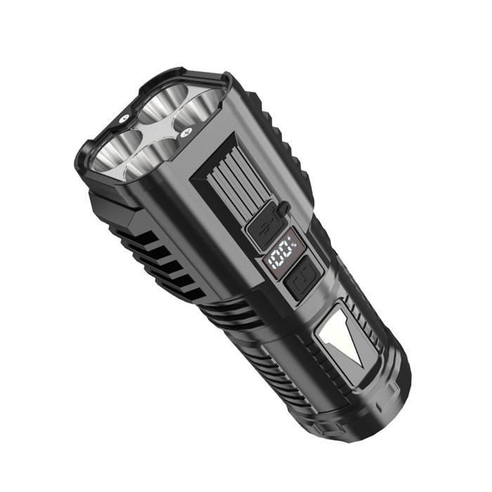 Lampe de poche LED rechargeable USB 4 modes – compacte ABS, éclairage puissant longue portée