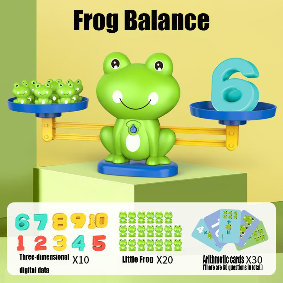 

Frog Math Balance toy, with instruction cards included, helps enhance children s mathematical recognition skills and balance.