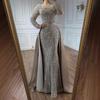 Caramel Color High-end Beads Fishtail Celebrity Elegant Temperament Annual Meeting Host Luxury Dress LA11111A