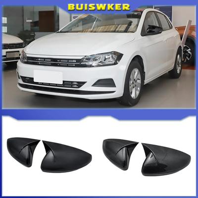 Copertura specchietto retrovisore per Volkswagen per VW Polo Mk6 AW GTI 2018-2025 OX Horn Car Caps Shell Trim Carbon Fiber Look Esterno