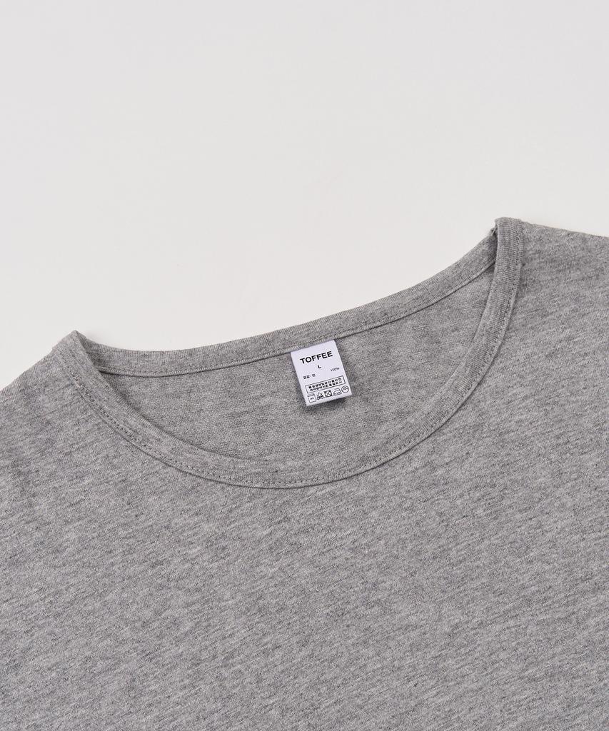 TOFFEE Round Neck Long Sleeve (Melange Grey)