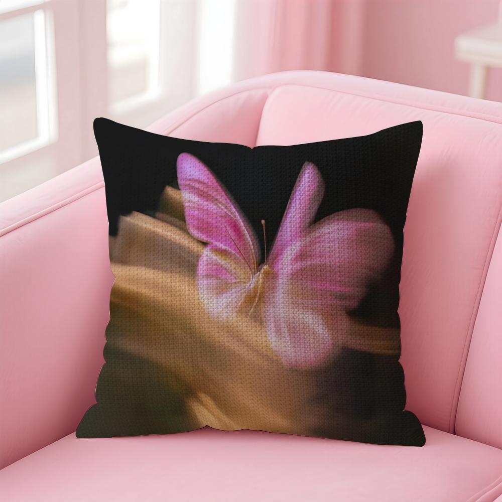 

Butterfly INS Cushion Cover Natural Linen Pillow Case DoubleSided Print Decorative Sofa Pillowcase Home Decor Gift 30x30cm
