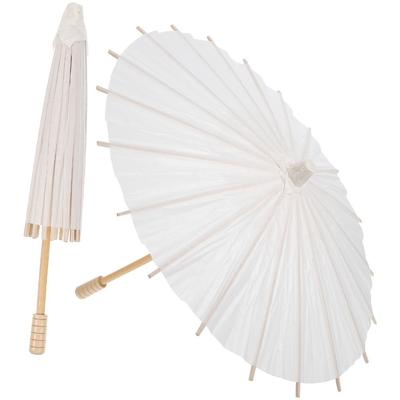 Handmade Decorative for Baby Shower Wedding Birthday Long-handle Painting Supplies Paper Umbrella Photography Prop Dance Prop