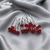 Set da 20 Fermagli per Capelli Moda con Strass Rossi Argento Cristallo Bastoncini Eleganti Accessori per Capelli Sposa Matrimonio Balli Formali