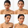 Fashion Retro Diamond-Set Pearl Fringed Earrings Necklace Set Female Bohemian High-End Retro Jewelry