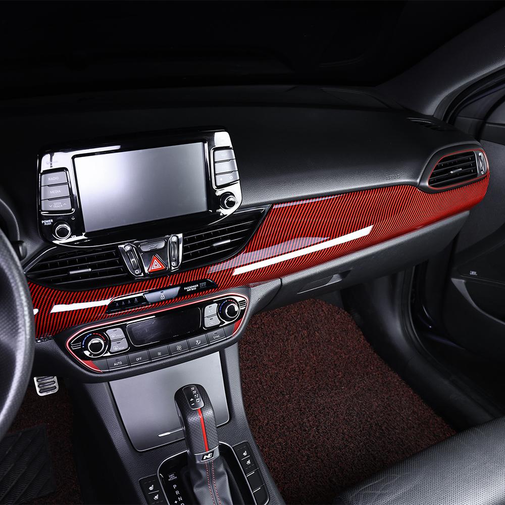 For Hyundai I30/I30 N 2017-2025 Carbon Fiber Car Dashboard Decorative Cover Trim Car Interior Accessories LHD