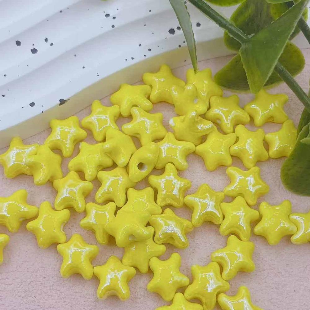 20pcs Ceramic Ceramic Spacer Loose Beads Fresh Color Jewelry Making Material Starfish Bead  Student