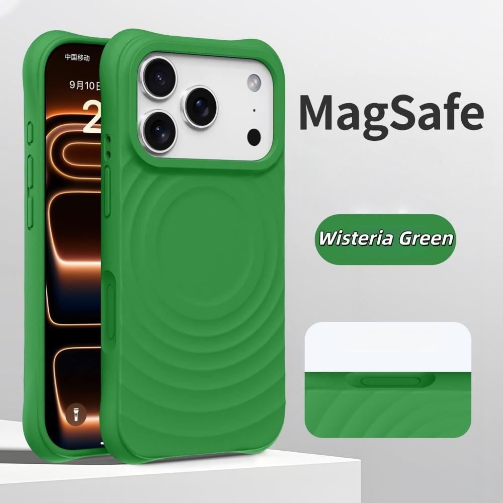 Coque de téléphone magnétique pour iPhone 17Pro Air 16 15 14 17 Pro Max Étui pour charge sans fil Magsafe Silicone Ondulation de l'eau Souple Coque