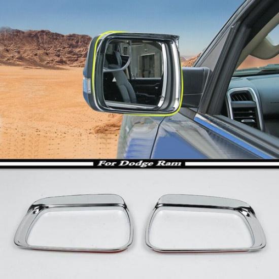 For -2024 Dodge RAM 1500 ABS Chrome Side Mirror Rain Eyebrow Cover Trim 2PCS