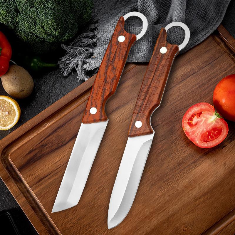 Stainless Steel Butcher Boning Knife Chef Slicing Meat Fruit Steak Knife Cleaver Kitchen Knives Plastic Handle Utility Knife