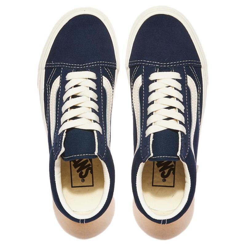 Vans Old Skool Collection Abrasion Resistant Low top Skateboard Shoes Unisex Blue White Sneakers VN000CT8DTQ