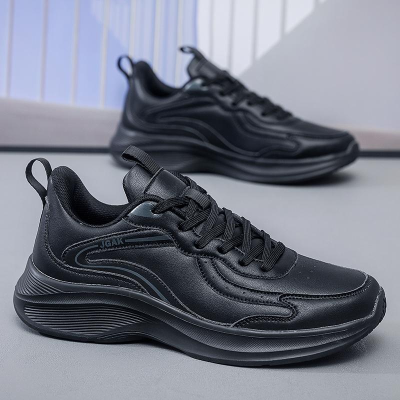 

Autumn Winter Leather Casual Shoes Men Large Sized 39-50 Shoes Outdoor Lightweight Running Sneaker Hiking Travel Footwear 39